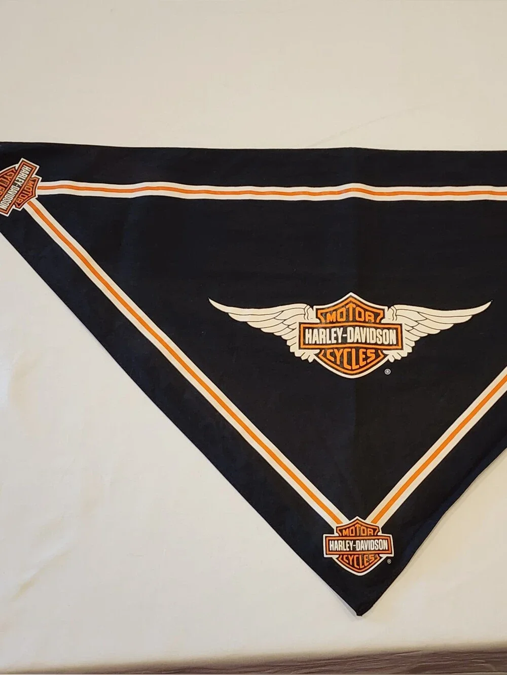 Harley Davidson Biker 2000 Triangle Shaped Scarf Bandana BLACK excellent